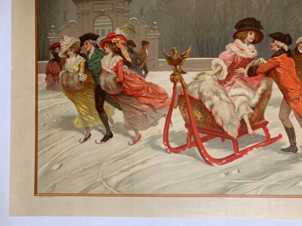 Russian Imperial Sleigh - Art By Rossi (1914) 21x29 Russian Lithograph Poster LB - Image 5