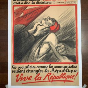Vive la Republique (1922) 23.25x31.5 French Lithograph Protest Poster LB