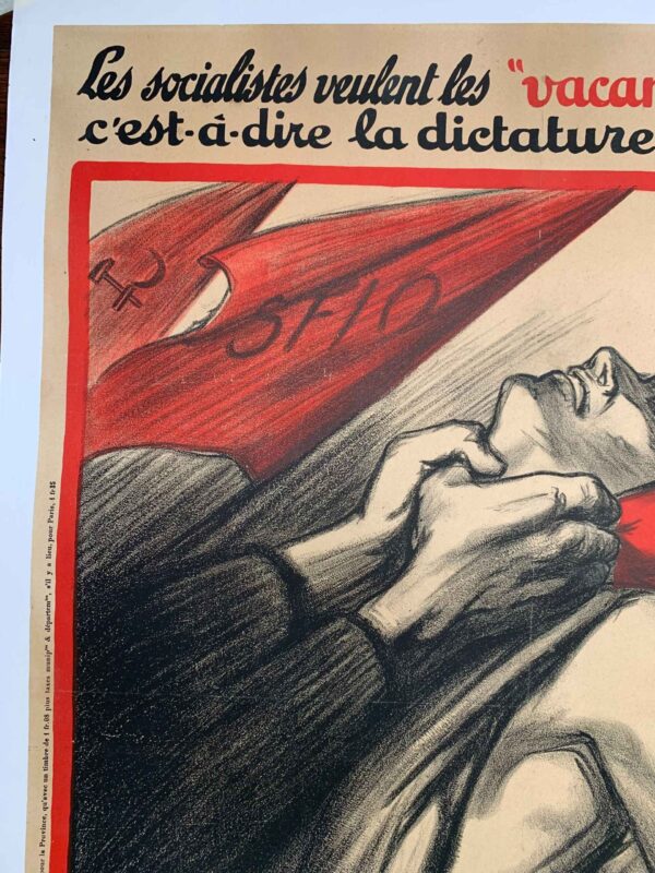Vive la Republique (1922) 23.25x31.5 French Lithograph Protest Poster LB - Image 2