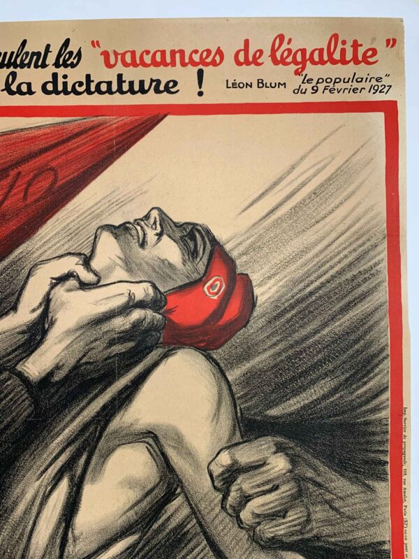 Vive la Republique (1922) 23.25x31.5 French Lithograph Protest Poster LB - Image 3