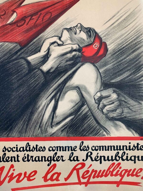 Vive la Republique (1922) 23.25x31.5 French Lithograph Protest Poster LB - Image 6