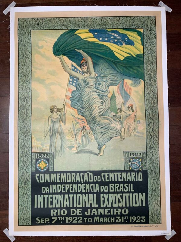 International Expo - Art C. Oswald (1922) 30x44 Brazilian Lithograph Poster LB