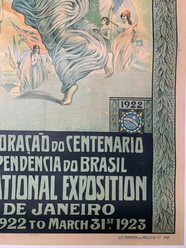 International Expo - Art C. Oswald (1922) 30x44 Brazilian Lithograph Poster LB - Image 4