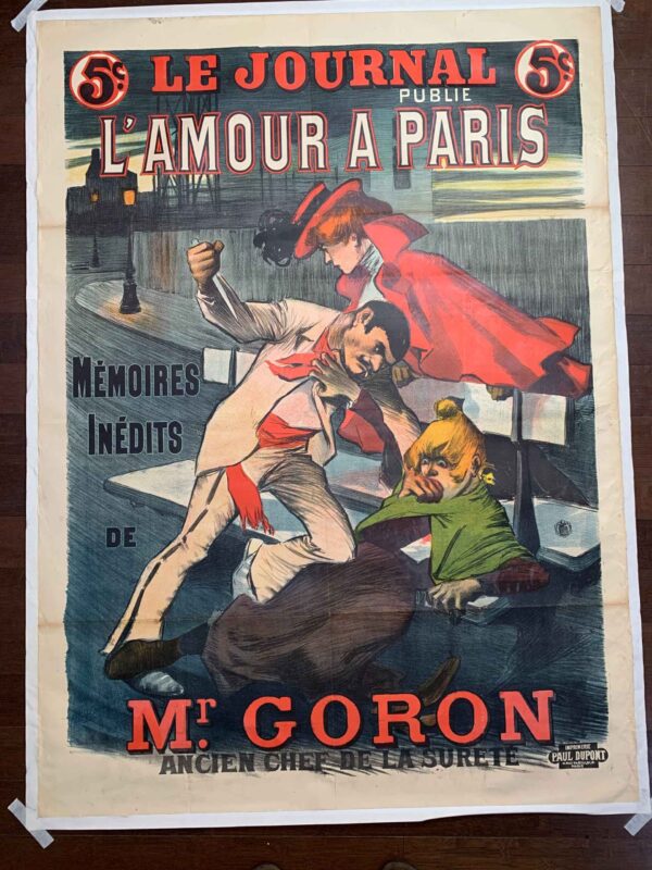 l'Amour a Paris Mr. Goron - Art Balluriau (1898) 43x59 French Litho Poster LB