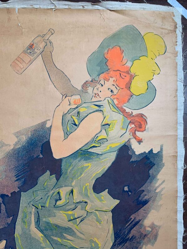 QuinQuina Dubonnet - Rare Cheret No Text Style (1895) 31x50 French Litho Poster LB - Image 3
