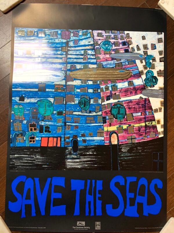 Save the Seas - Art by Friedensreich Hundertwasser (1982) 23.5"X33" US Poster