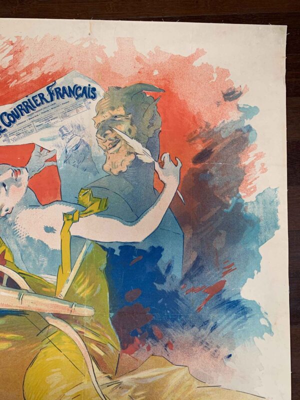 Le Courrier Francais Cheret (1911) 33x48 French Lithograph Poster LB - Image 3