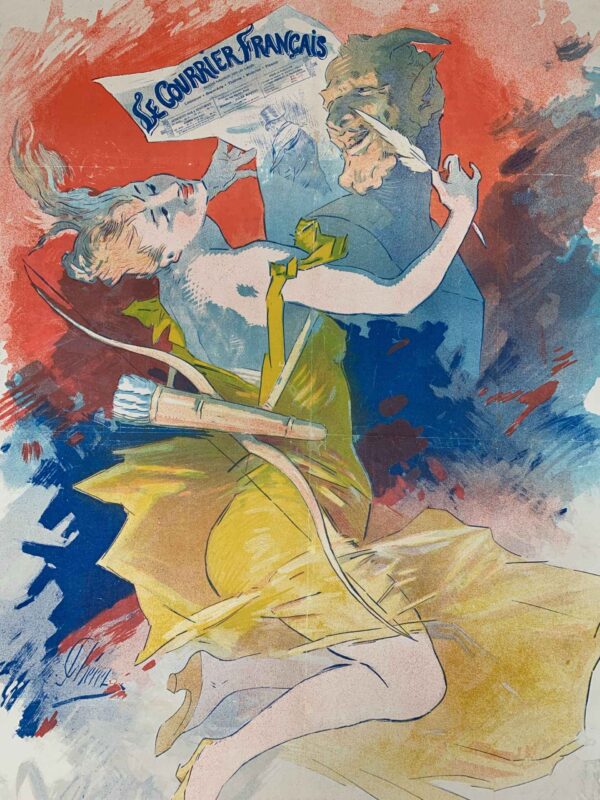 Le Courrier Francais Cheret (1911) 33x48 French Lithograph Poster LB - Image 6