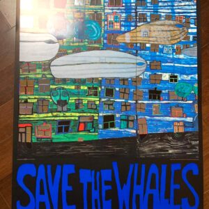 Save the Whales - Art by Friedensreich Hundertwasser (1982) 23.5"X33" US Poster- Signed
