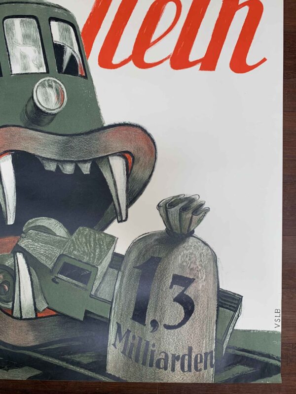 Halt! SBB Gesetz Nein Hugo Laubi (1943) 35x51 German WWII Poster - Image 4