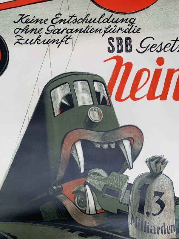 Halt! SBB Gesetz Nein Hugo Laubi (1943) 35x51 German WWII Poster - Image 6