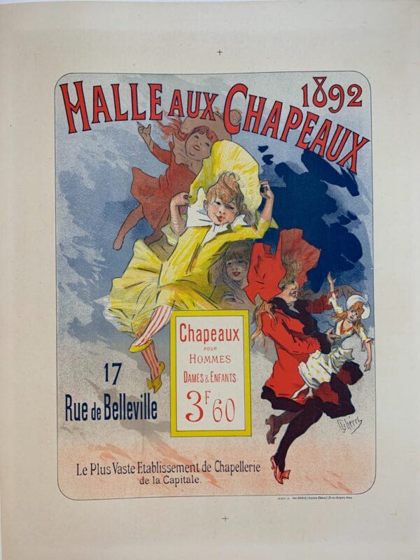 Halle Aux Chapeaux - Very Rare - Art By Cheret (1892) 15.25x18.75 French Lithograph LB - Image 2