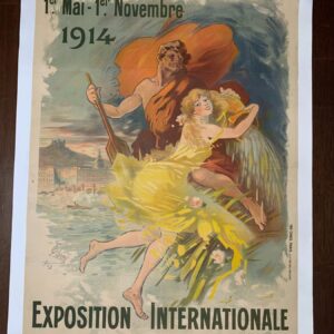Exposition Nationale De Lyon - Art By Cheret (1914) 29.125x40.125 French Lithograph Poster LB