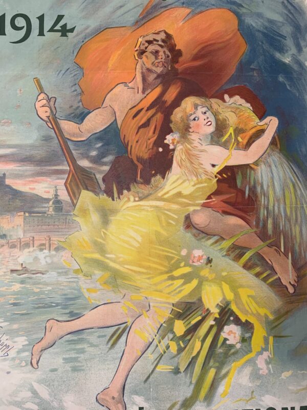 Exposition Nationale De Lyon - Art By Cheret (1914) 29.125x40.125 French Lithograph Poster LB - Image 5