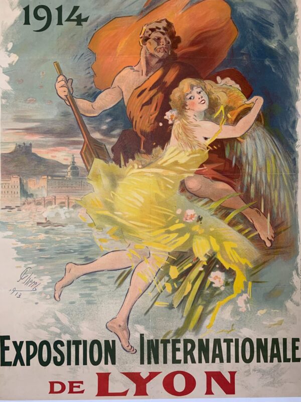 Exposition Nationale De Lyon - Art By Cheret (1914) 29.125x40.125 French Lithograph Poster LB - Image 8