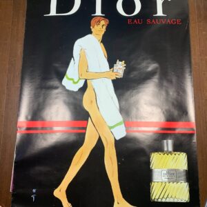 Dior Eau Savage 01 - Art By Rene Gruau (1990's) 46.5x68.75 US Advertising Poster - Double Sided