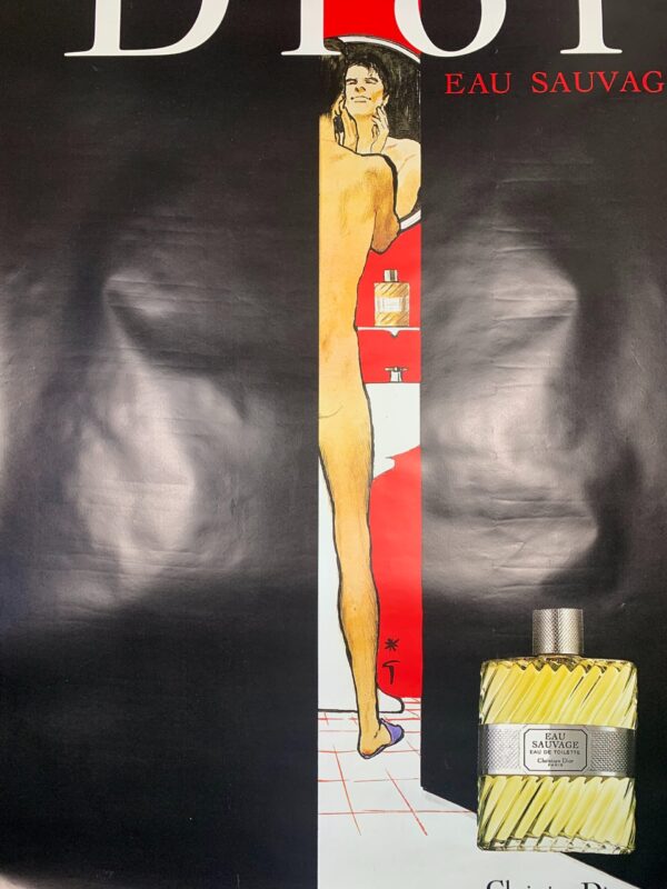 Dior Eau Savage 01 - Art By Rene Gruau (1990's) 46.5x68.75 US Advertising Poster - Double Sided - Image 5