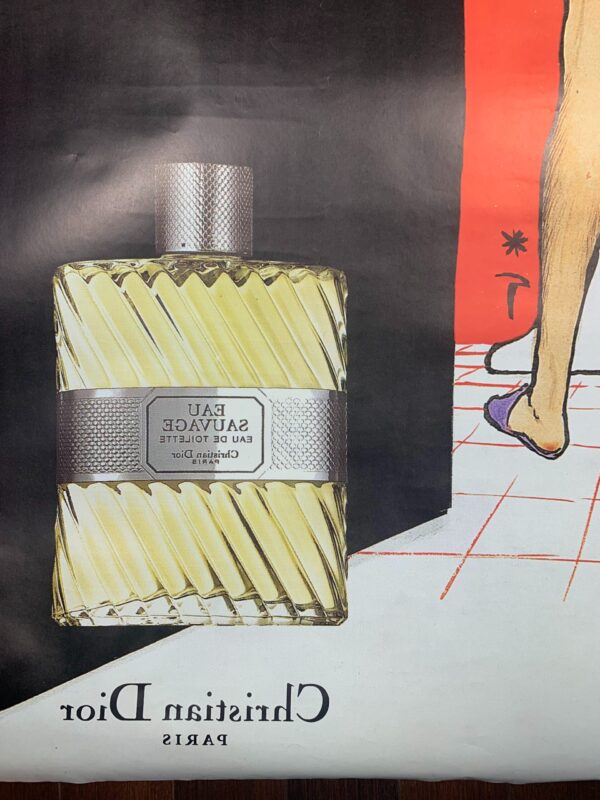 Dior Eau Savage 01 - Art By Rene Gruau (1990's) 46.5x68.75 US Advertising Poster - Double Sided - Image 7