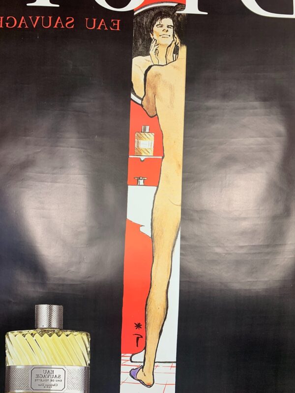 Dior Eau Savage 01 - Art By Rene Gruau (1990's) 46.5x68.75 US Advertising Poster - Double Sided - Image 8