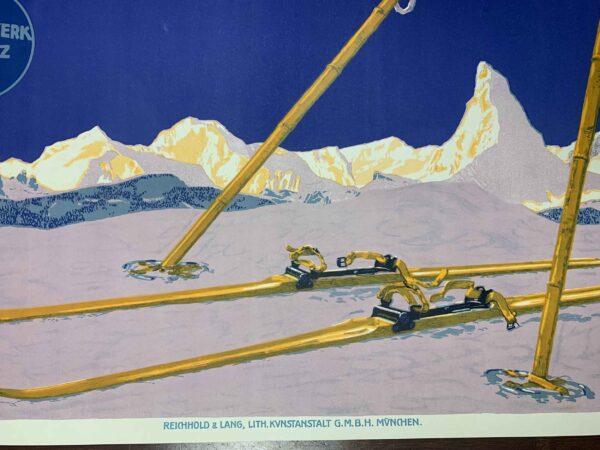 Bilgeri Ski - Art By Carl Kunst (1910's) 19.875x30 German Travel Poster - Image 5