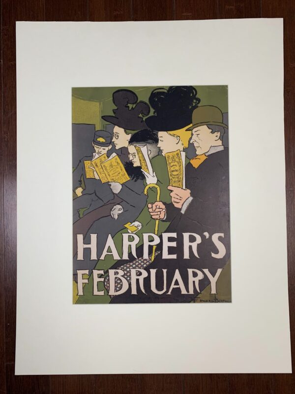 Harpers February - Art By Penfield (1898) 10.5x13.375 US Magazine Cover