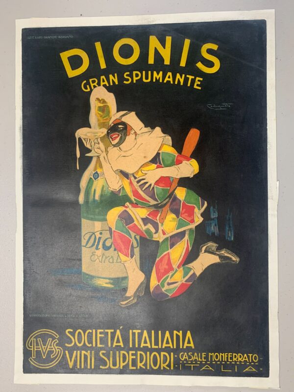 Dionis Gran Spumante (1920) 13.125x19 Italian Advertising Poster LB