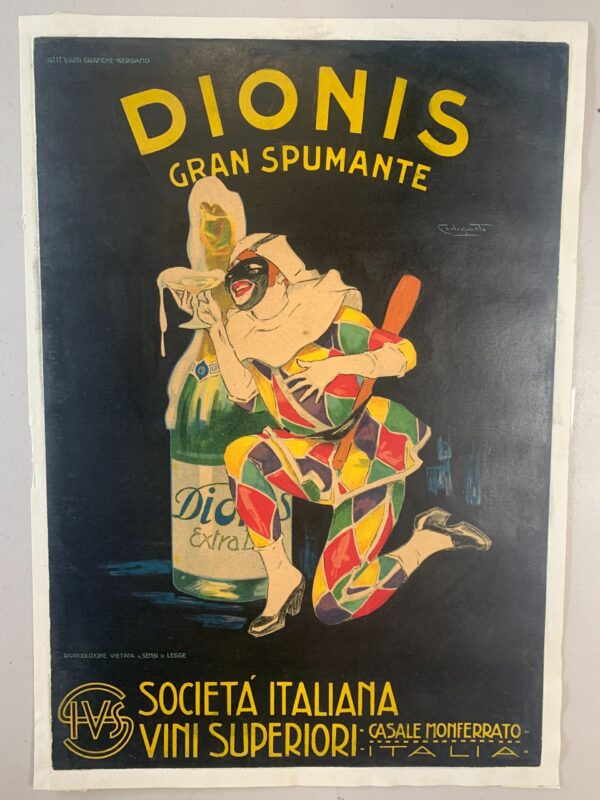 Dionis Gran Spumante (1920) 13.125x19 Italian Advertising Poster LB - Image 2