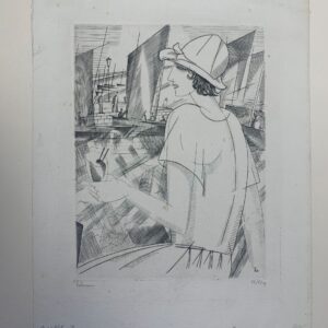 Cocktail - Art by Jean-Emile Laboureur (1919) 7x8.75 French Cubism Artwork #34/65 Pencil Signed