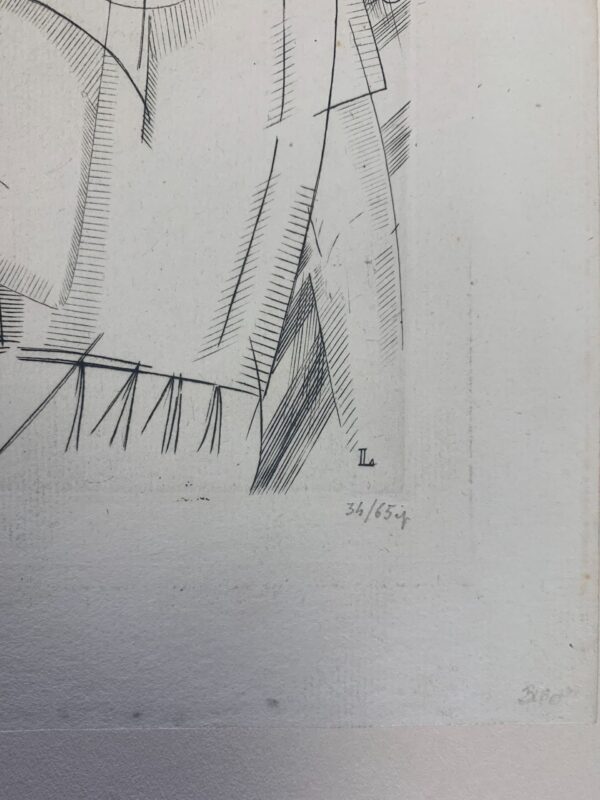 Cocktail - Art by Jean-Emile Laboureur (1919) 7x8.75 French Cubism Artwork #34/65 Pencil Signed - Image 3