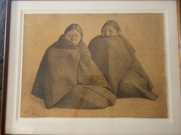 Chamulas Rojo - Art by Francisco Zuniga (1981) 22x30 #38/75 Original Signed Lithograph Framed - Image 2