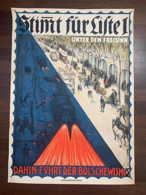 Stimt fur Lifte - Burkhart Mangold (1930) 36x50 Swiss Protest Poster