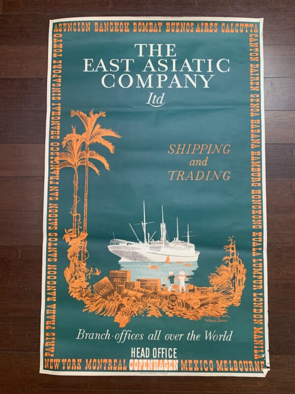 East Asiatic Company - Art by Valdemar Larsen (1941) 24.4x39.4 UK Advertising Poster