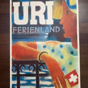 Uri Ferienland - Art by Heinrich Danioth (1953) 25x39 Swiss Advertising Poster