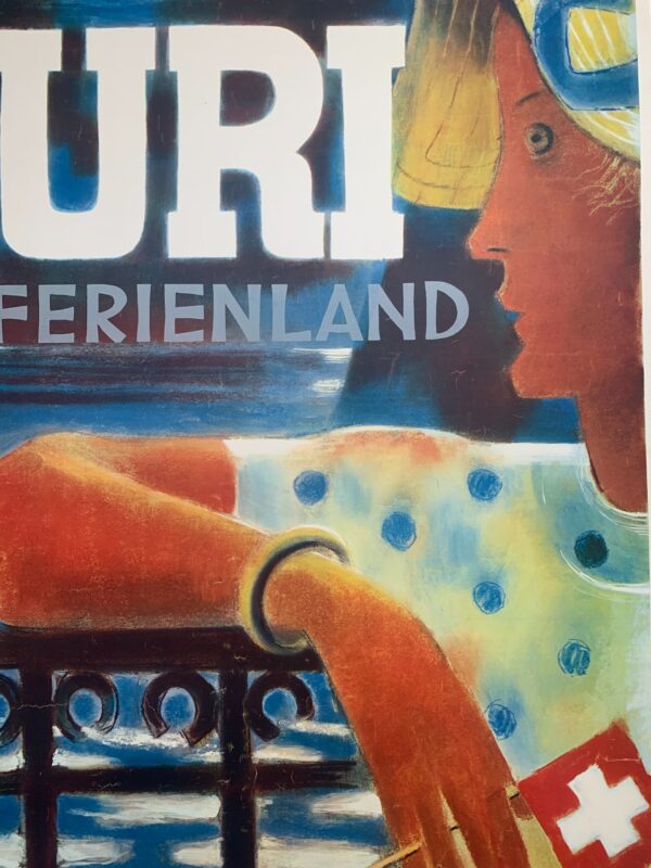 Uri Ferienland - Art by Heinrich Danioth (1953) 25x39 Swiss Advertising Poster - Image 4