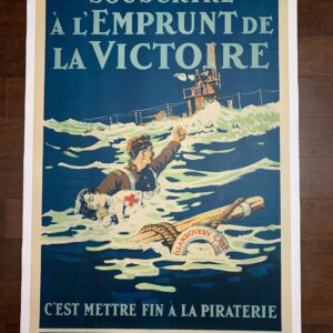 Emprunt de la Victoire (1918) 24x36.5 Rare Canadian War Poster LB
