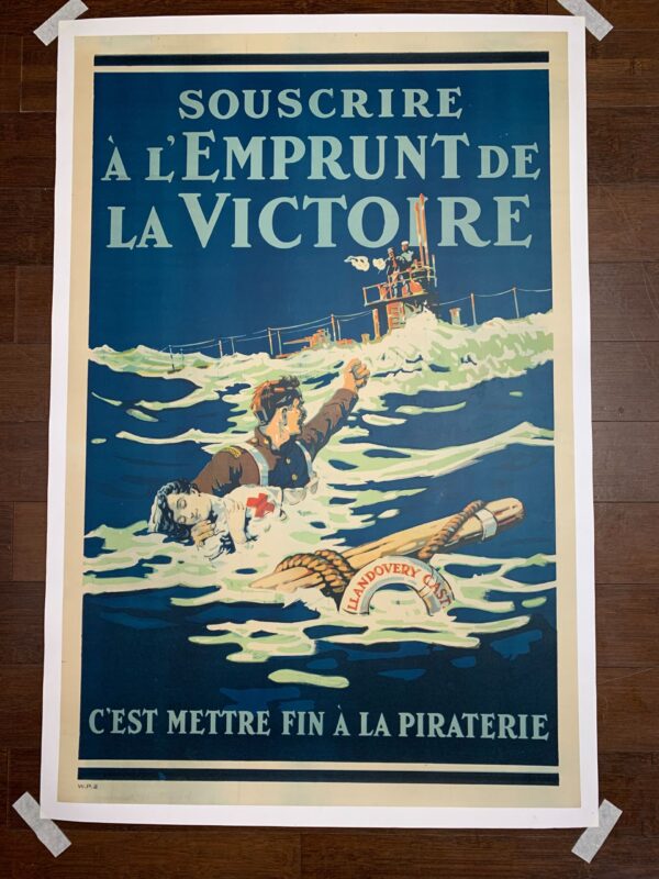 Emprunt de la Victoire (1918) 24x36.5 Rare Canadian War Poster LB - Image 2
