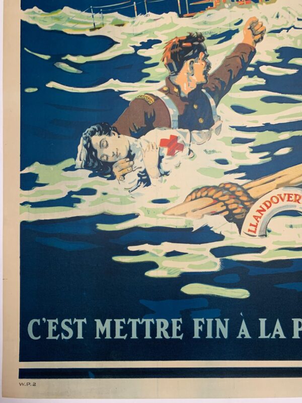 Emprunt de la Victoire (1918) 24x36.5 Rare Canadian War Poster LB - Image 5