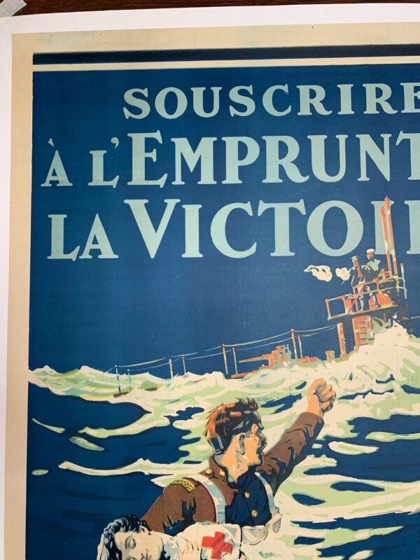 Emprunt de la Victoire (1918) 24x36.5 Rare Canadian War Poster LB - Image 6