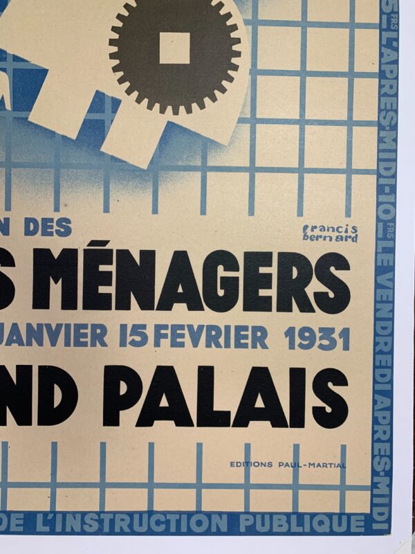 Arts Menagers Grand Palais - Art by Francis Bernard (1931) 24.5x38.75 French Advertising Poster LB - Image 5