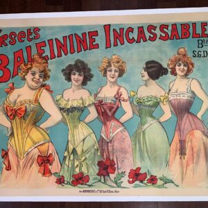 Corsets Baleinine Incassables - Art by Alfred Choubrac (1890's) 37x50.75 French Advertising Poster LB