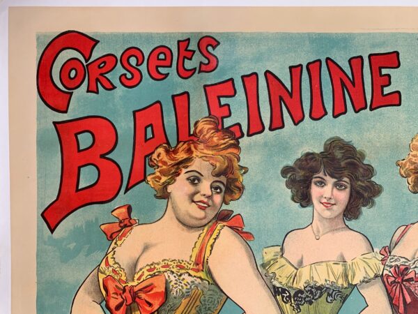 Corsets Baleinine Incassables - Art by Alfred Choubrac (1890's) 37x50.75 French Advertising Poster LB - Image 2