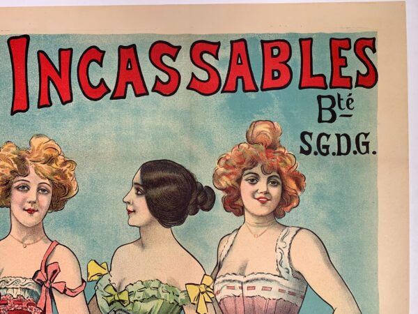 Corsets Baleinine Incassables - Art by Alfred Choubrac (1890's) 37x50.75 French Advertising Poster LB - Image 5