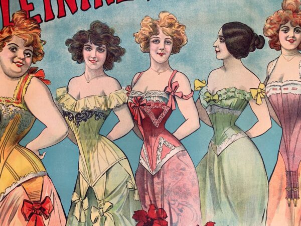 Corsets Baleinine Incassables - Art by Alfred Choubrac (1890's) 37x50.75 French Advertising Poster LB - Image 6