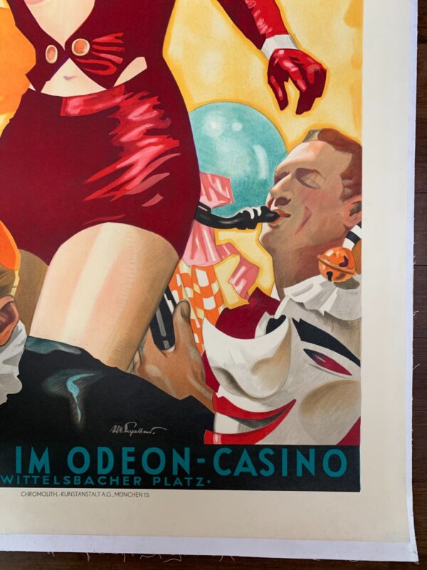 Odeon Casino - Art by Julius Ussy Engelhard (1938) 33.75x47.5 German Advertising Poster - Image 4