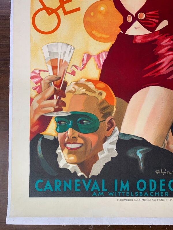 Odeon Casino - Art by Julius Ussy Engelhard (1938) 33.75x47.5 German Advertising Poster - Image 5