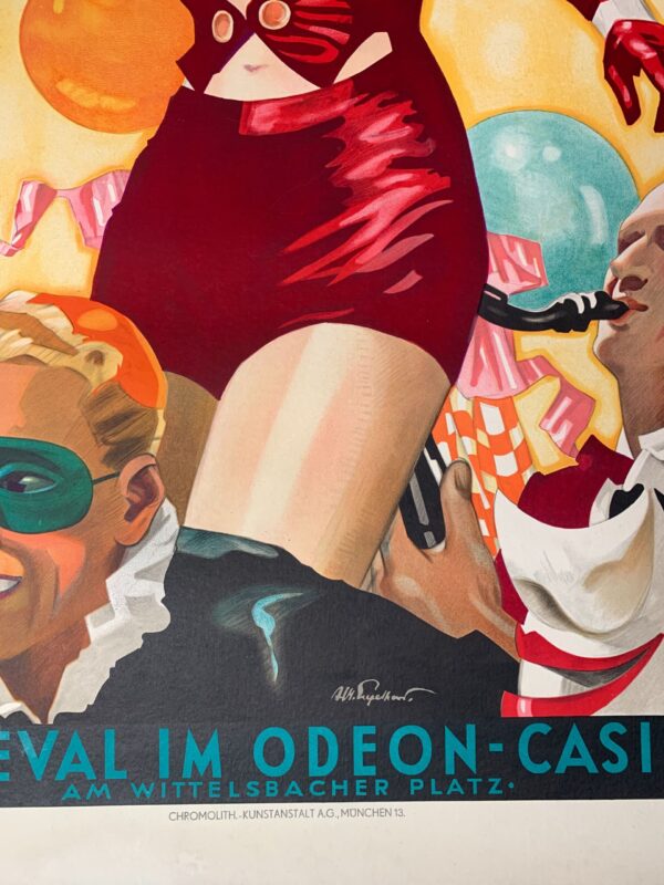 Odeon Casino - Art by Julius Ussy Engelhard (1938) 33.75x47.5 German Advertising Poster - Image 6