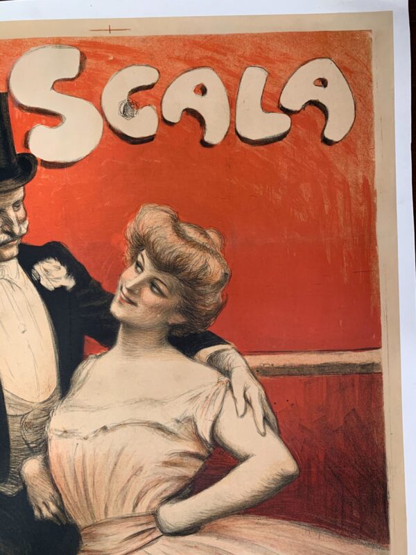 Scala - La Tournee - Art by Georges Redon (1906) 37x50 French Theater Poster LB - Image 3