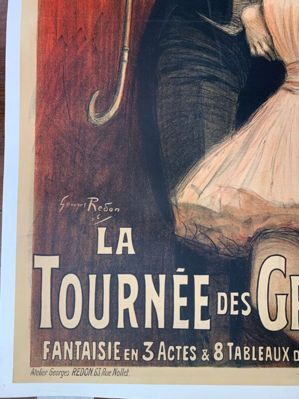 Scala - La Tournee - Art by Georges Redon (1906) 37x50 French Theater Poster LB - Image 5