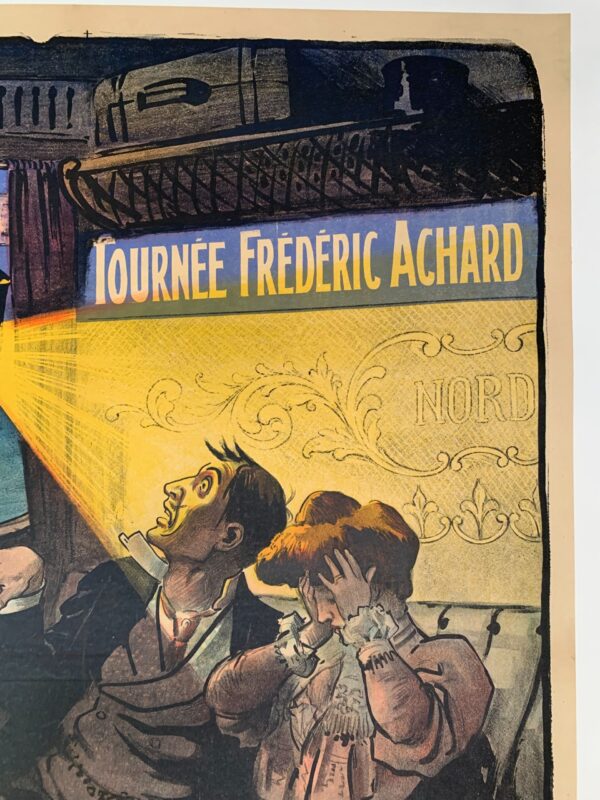 Tournee Frederic Achard - Art by Louis Galice (1900's) 39x55 French Theater Poster LB - Image 3