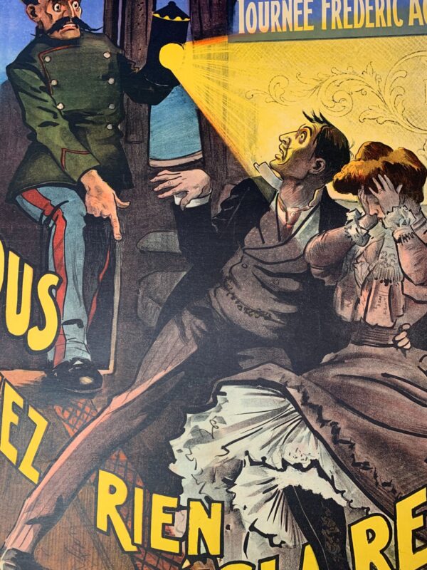Tournee Frederic Achard - Art by Louis Galice (1900's) 39x55 French Theater Poster LB - Image 6